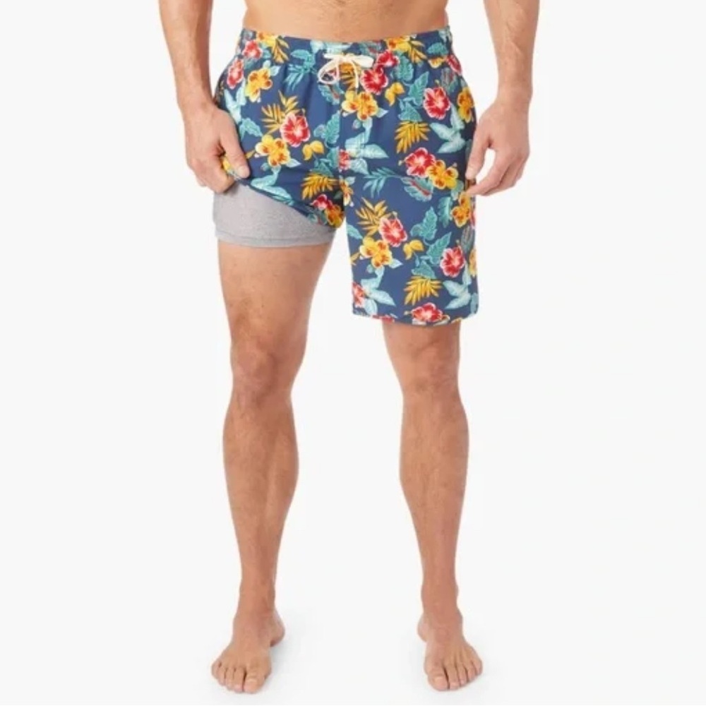 Fair Harbor Anchor Swim Trunks | Men’s XXL | Yellow Tropics